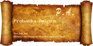 Prohaska Aminta névjegykártya